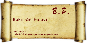 Bukszár Petra névjegykártya