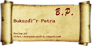 Bukszár Petra névjegykártya