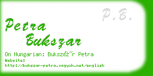 petra bukszar business card